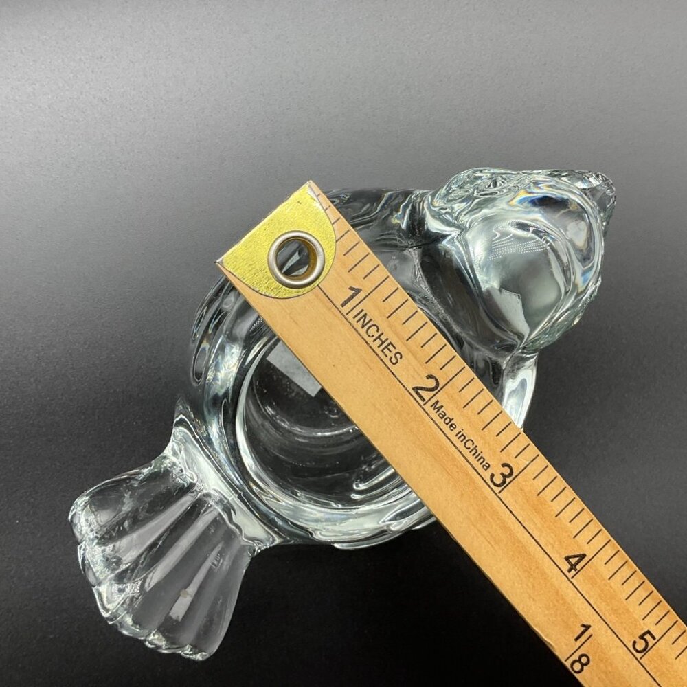 Vintage Clear Glass Bird Figurine Candle Holder Votive Tea Light Paperweight - Picture 7 of 11